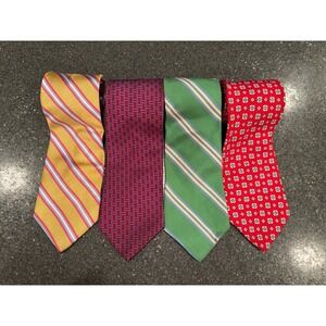 Lot‎ Of 4 Brooks Brothers Makers 100% Silk Colorful Ties Made In USA